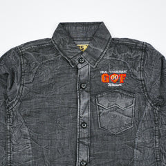 English Collar Black Denim Boy Full Sleeves Shirt