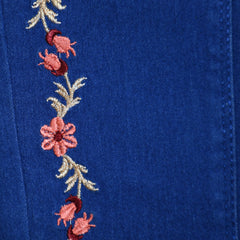 Embroidered Flowers Girl Jeans Pants