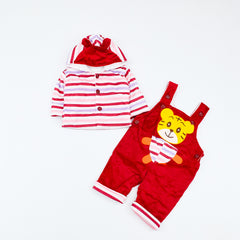 Heavy Quilted Velvet Tiger 2 Piece Baby Boy Baby Girl Dungaree Dress