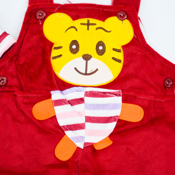 Heavy Quilted Velvet Tiger 2 Piece Baby Boy Baby Girl Dungaree Dress