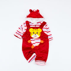 Heavy Quilted Velvet Tiger 2 Piece Baby Boy Baby Girl Dungaree Dress