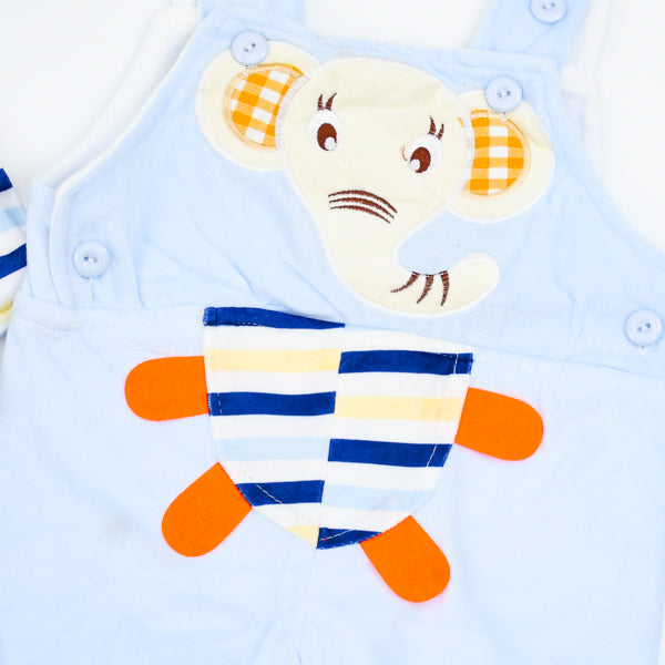 Heavy Quilted Velvet Tiger 2 Piece Baby Boy Baby Girl Dungaree Dress