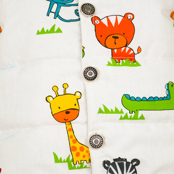 Animal Theme Baby Boy Quilted Jumpsuits Infant Newborn Romper