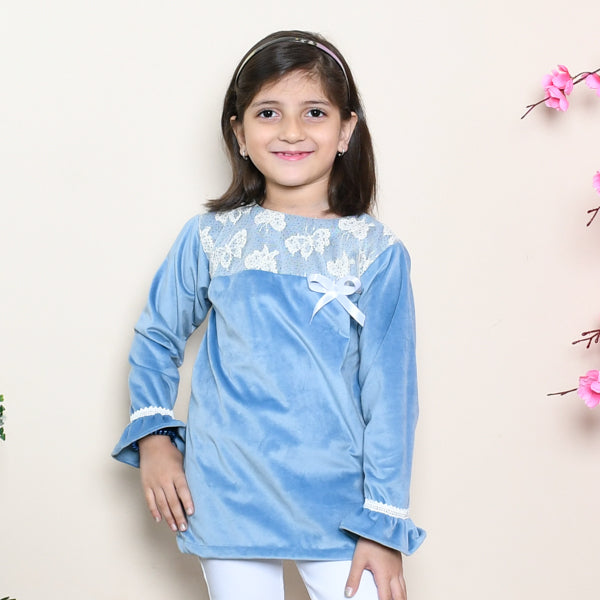 Butterfly Mesh Decor Girls top