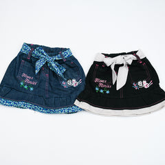 Flower Flower Embroidered Girl Denim Skirt