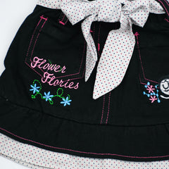 Flower Flower Embroidered Girl Denim Skirt