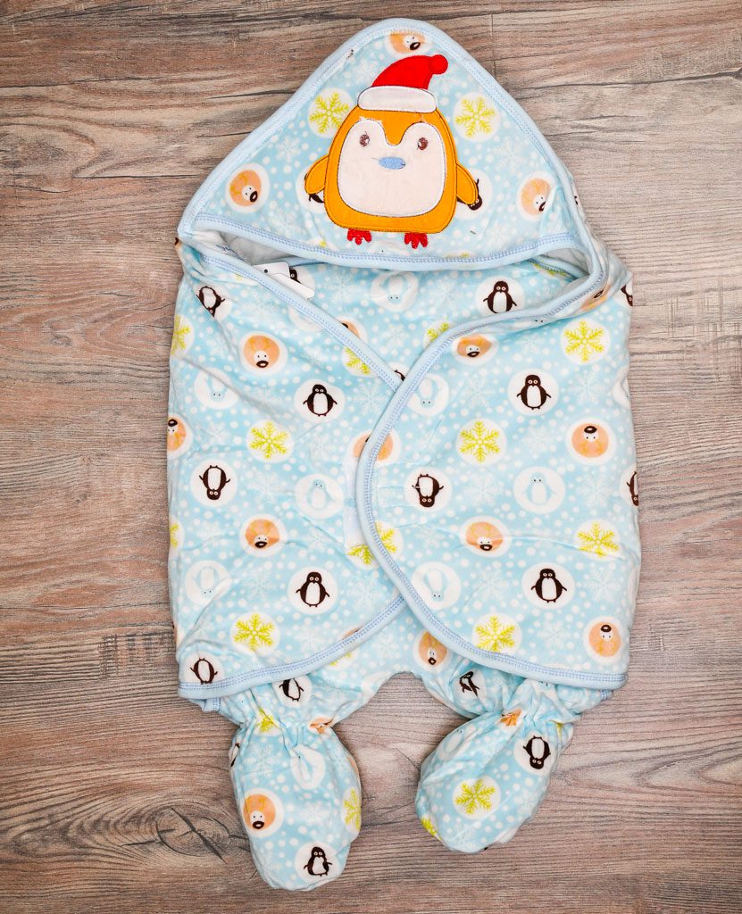 Crystal Velvet Penguin Cotton Padded Sleeping Bag with Chest Quilt