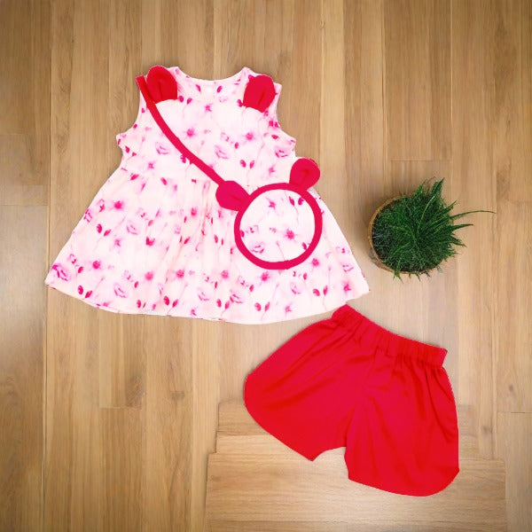 Pouch Style Minnie Frock Shorts 2 Piece Baby Girl Dress