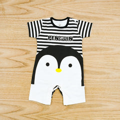 The Naughty Penguin Half Sleeves Half Legs Baby Boy Romper