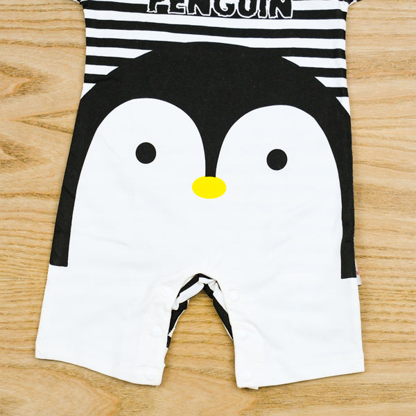 The Naughty Penguin Half Sleeves Half Legs Baby Boy Romper