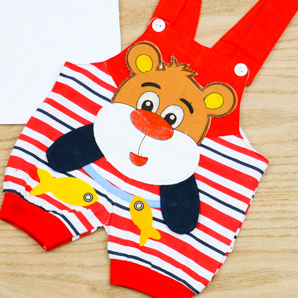 Little Bear 2 Piece Baby Boys Dungaree Shorts Shirt Dress