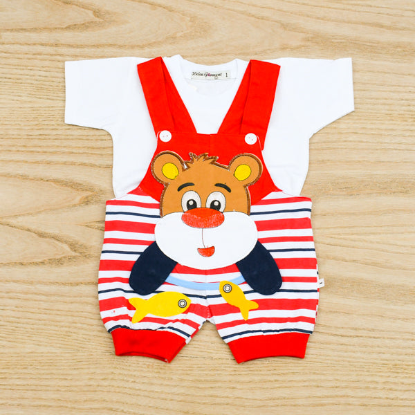 Little Bear 2 Piece Baby Boys Dungaree Shorts Shirt Dress