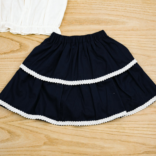 Off Shoulder Top Double Frill Skirt 2 Piece Baby Girl Toddler Girl Dress
