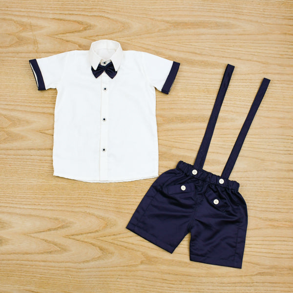 Shirt Shorts 2 Piece Boys Suspenders Dress