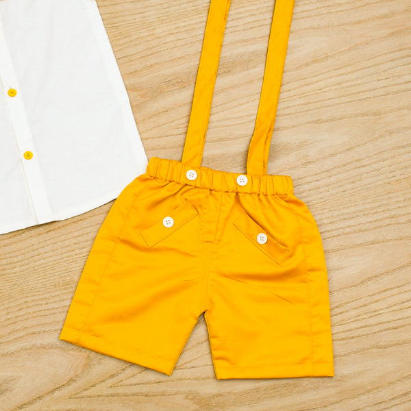 Shirt Shorts 2 Piece Boys Suspenders Dress