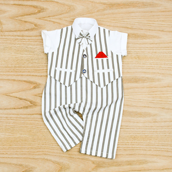 Boys Gentleman Bowtie Formal Romper