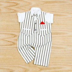 Boys Gentleman Bowtie Formal Romper