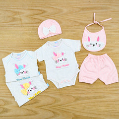 Mini Rabbit New Born Baby Girl 4 Piece Dress