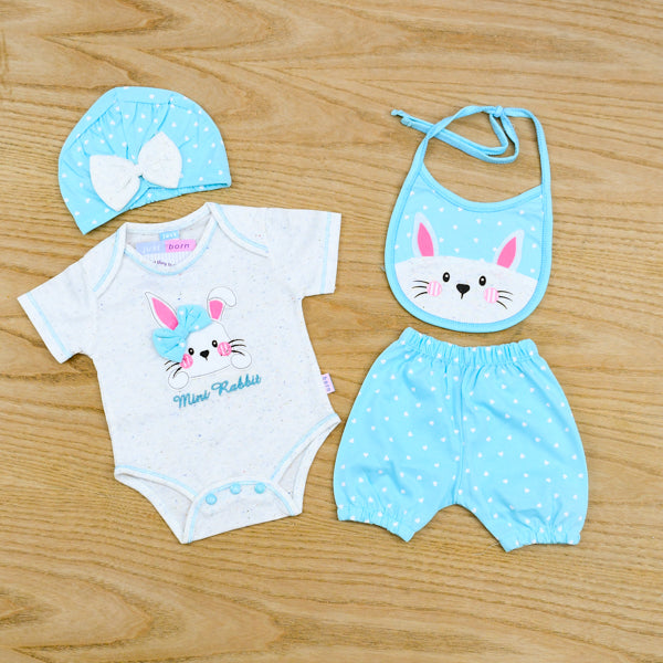 Mini Rabbit New Born Baby Girl 4 Piece Dress