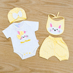 Mini Rabbit New Born Baby Girl 4 Piece Dress