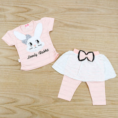 Lovely Rabbit Baby Girl 2 Piece Dress