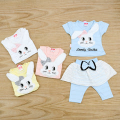 Lovely Rabbit Baby Girl 2 Piece Dress