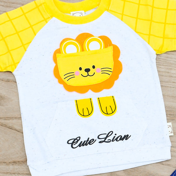 Little Lion 3 Piece Baby Boys Shirt Shorts Cap Dress