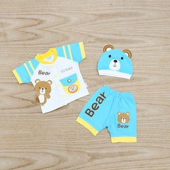 Little Bear 3 Piece Baby Boys Shorts Shirt Cap Dress