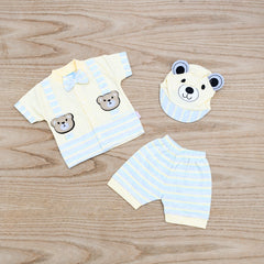 Little Bear 3 Piece Baby Boys Shorts Shirt Cap Dress