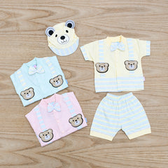 Little Bear 3 Piece Baby Boys Shorts Shirt Cap Dress