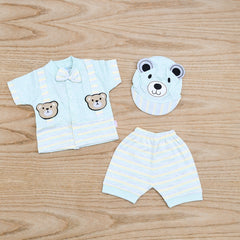 Little Bear 3 Piece Baby Boys Shorts Shirt Cap Dress