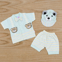 Little Bear 3 Piece Baby Boys Shorts Shirt Cap Dress