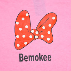 Minnie Bow Common Daily Use Summer Half Sleeves Girls T-Shirt