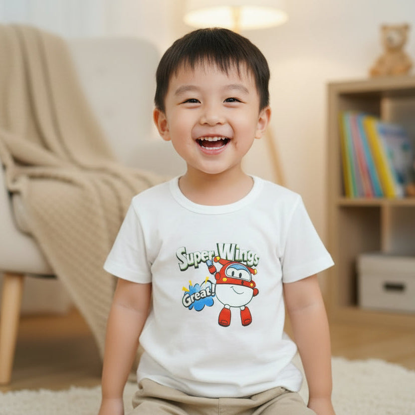 Super Wings Common Daily Use Summer Half Sleeves Boys T-Shirt