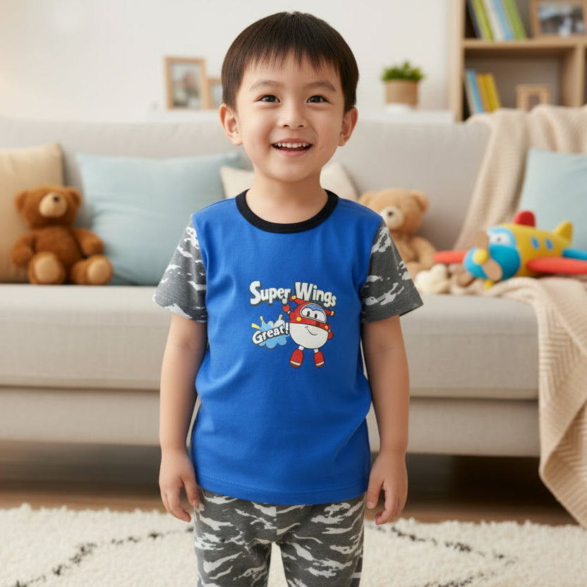 Super Wings Common Daily Use Summer Half Sleeves Boys T-Shirt