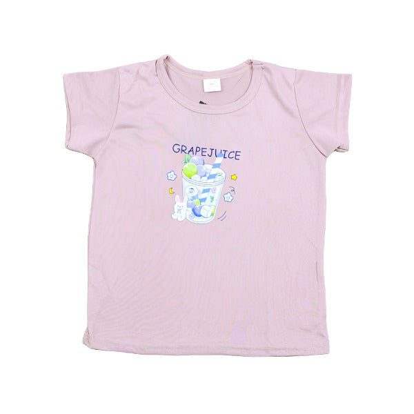 Grape Juice Common Daily Use Summer Half Sleeves Girls T-Shirt