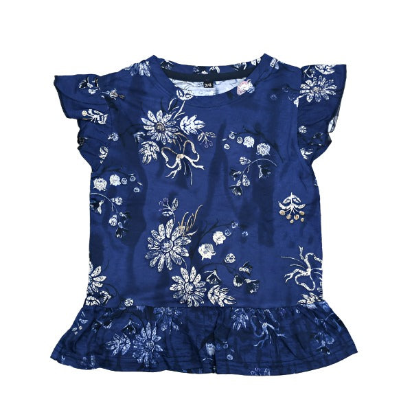 Daisy Floral Print Outdoor Summer Half Sleeves Girls T-Shirt