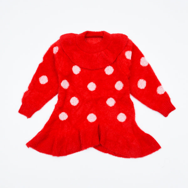 Dots Peplum Style Girls Sweater