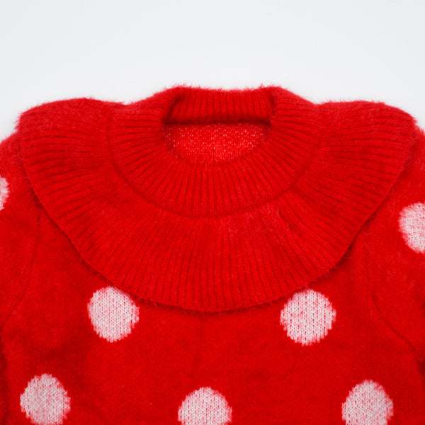 Dots Peplum Style Girls Sweater