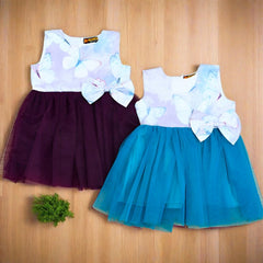 Beautiful Butterflies Sleeveless Cotton Mesh Tutu Frock