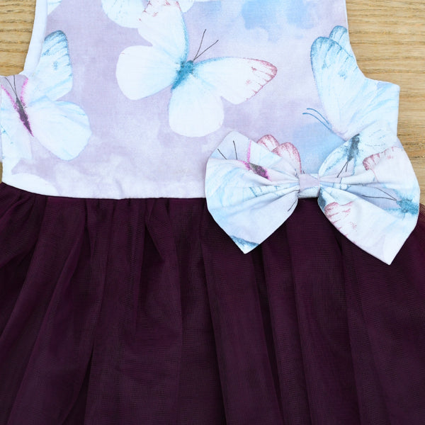 Beautiful Butterflies Sleeveless Cotton Mesh Tutu Frock