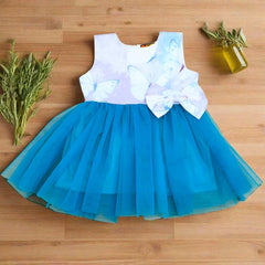 Beautiful Butterflies Sleeveless Cotton Mesh Tutu Frock