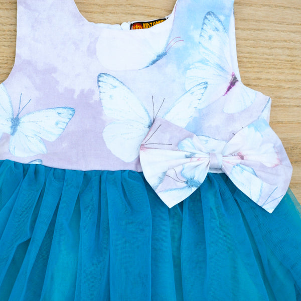 Beautiful Butterflies Sleeveless Cotton Mesh Tutu Frock