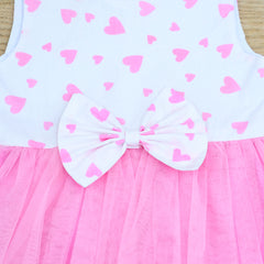 Wonderful Hearts Sleeveless Cotton Mesh Tutu Frock