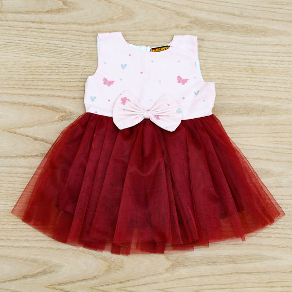 Little Colorful Butterfly Sleeveless Cotton Mesh Tutu Frock