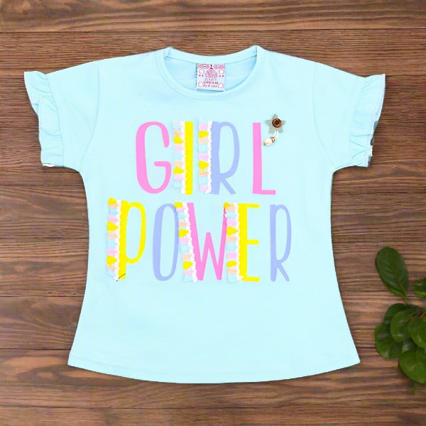 Girl Power Outdoor Summer Half Sleeves Girls T-Shirt