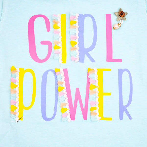 Girl Power Outdoor Summer Half Sleeves Girls T-Shirt