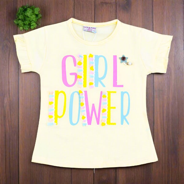 Girl Power Outdoor Summer Half Sleeves Girls T-Shirt