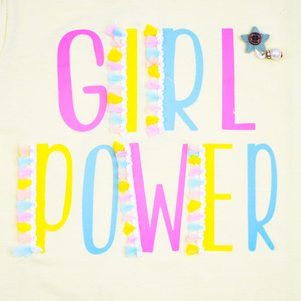 Girl Power Outdoor Summer Half Sleeves Girls T-Shirt