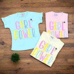 Girl Power Outdoor Summer Half Sleeves Girls T-Shirt